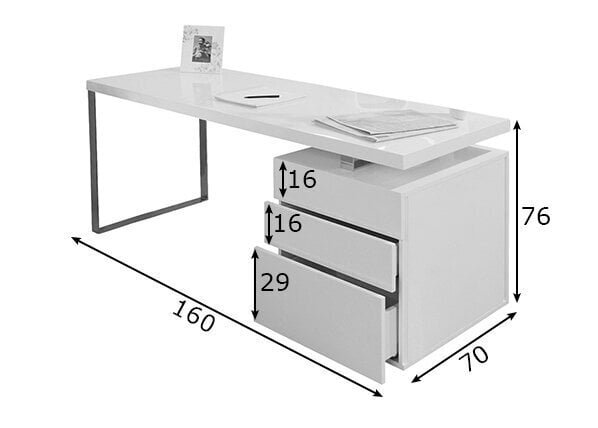 Rakstāmgalds, balts cena un informācija | Datorgaldi, rakstāmgaldi, biroja galdi | 220.lv