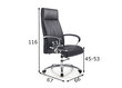 Darba krēsls, melnas ādas, hromēta kāja un roku balsti cena un informācija | Biroja krēsli | 220.lv