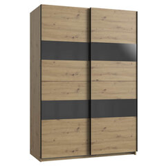 Шкаф Altona 1, дуб artison, тёмно-серый, 135 см цена и информация | Шкафы | 220.lv