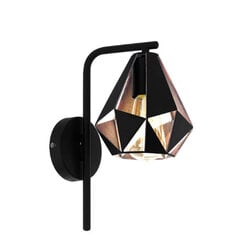 Настенный светильник Eglo Carlton, отделка черный/ медь. цена и информация | Настенные светильники | 220.lv