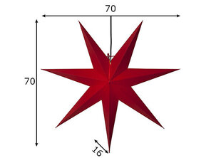 Звезда Rozen 70 см, красная цена и информация | Рождественское украшение CA1029 | 220.lv