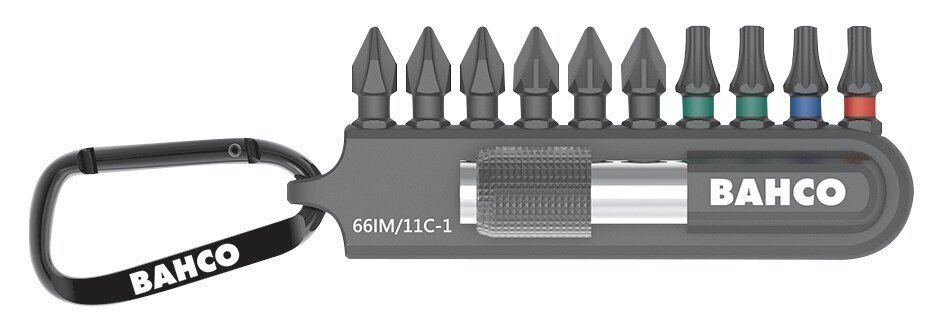 Uzgaļu komplekts Impact 11 gab. turētājā, ar karabīni. 25 mm PH, PZ, TORX + uzgaļu turētājs cena un informācija | Rokas instrumenti | 220.lv