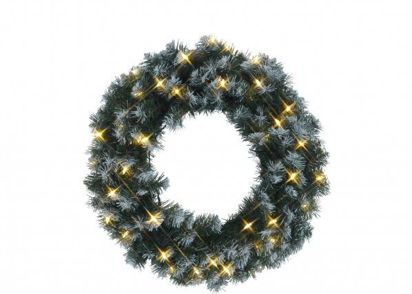 Ziemassvētku vainags ar LED diodēm 50cm cena un informācija | Mākslīgās egles, vainagi, statīvi | 220.lv