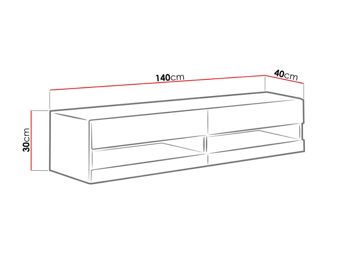 TV galds Vigo New 140 cm + LED cena un informācija | TV galdiņi | 220.lv