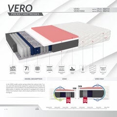 Пружинный матрас Vero Pocket 140x200 см цена и информация | Матрасы | 220.lv