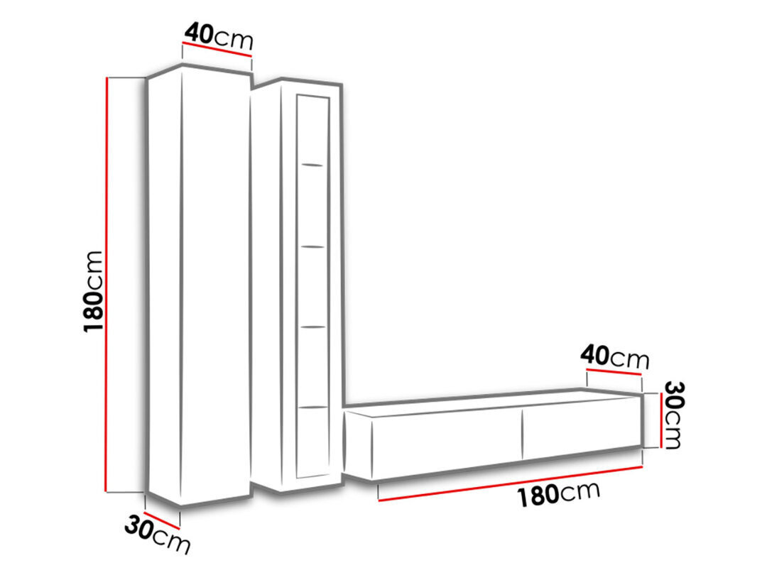 Sekcija VIGO III + zils apgaismojums цена и информация | Sekcijas | 220.lv