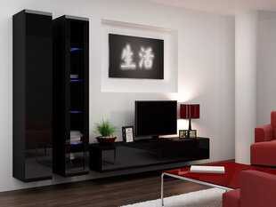 Секция Cama Meble Vigo 3 LED RGB, черная цена и информация | Секции | 220.lv
