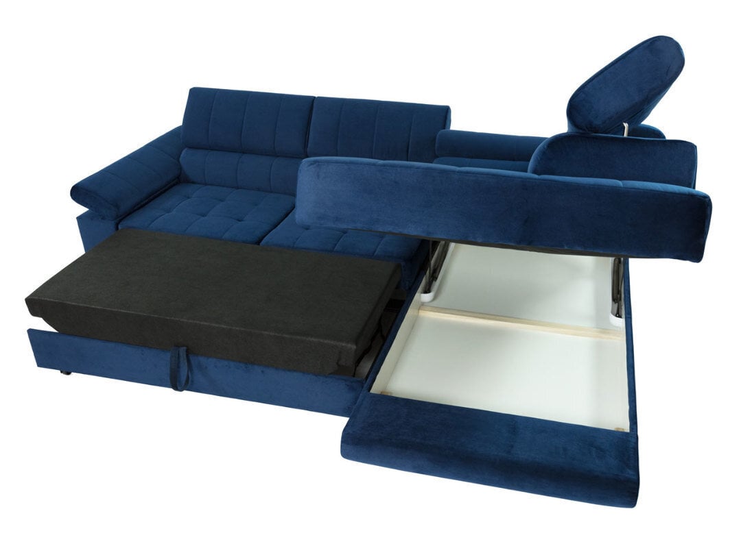 Izvelkamais stūra dīvāns Nord, zils цена и информация | Stūra dīvāni | 220.lv