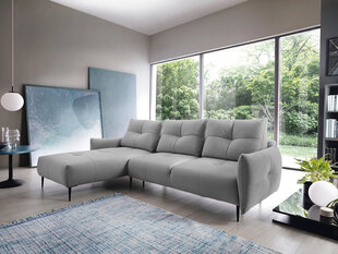 Izvelkamais stūra dīvāns SPEZIA, pelēks, stūris kreisajā pusē cena un informācija | Stūra dīvāni | 220.lv