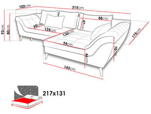 Izvelkamais stūra dīvāns Aruba, tirkīzzils цена и информация | Угловые диваны | 220.lv