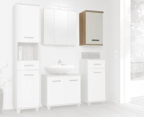 Настенный шкаф Veris, сонома  дуб/белый глянцевый цена и информация | Шкафчики для ванной | 220.lv