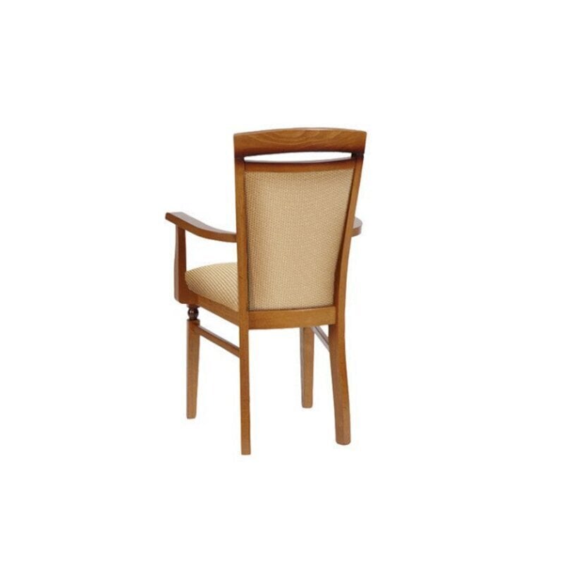 Krēsls BAWARIA ar elkoņa balstiem, rieksts/bēšs цена и информация | Virtuves un ēdamistabas krēsli | 220.lv