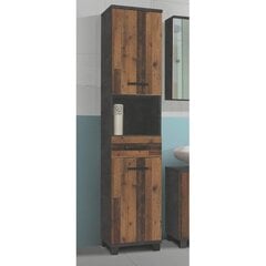 Высокий шкаф в ванную комнату Veris, серый/винтажный дуб цена и информация | Шкафчики для ванной | 220.lv