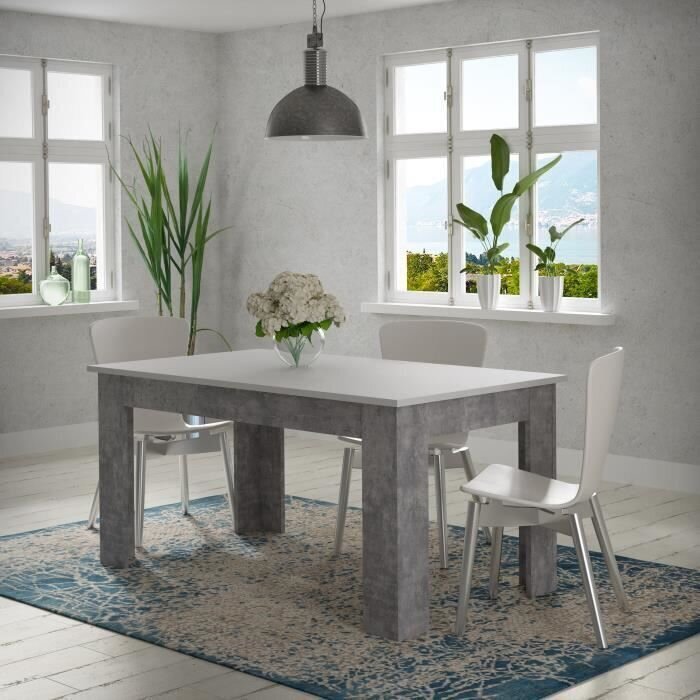 Pusdienu galds Pilvi 160x90 cm, balts/pelēks cena un informācija | Virtuves galdi, ēdamgaldi | 220.lv