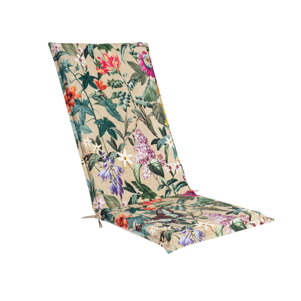 Krēsla pārsegs AMAZONIA 48x115x4,5cm, ziedi/ bēšs, 50%poliesters/ 50%kokvilna цена и информация | Dekoratīvie spilveni un spilvendrānas | 220.lv