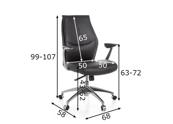 Biroja krēsls Oxford, melnā krāsā cena un informācija | Biroja krēsli | 220.lv