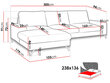 Izvelkamais stūra dīvāns Flavio cena un informācija | Stūra dīvāni | 220.lv