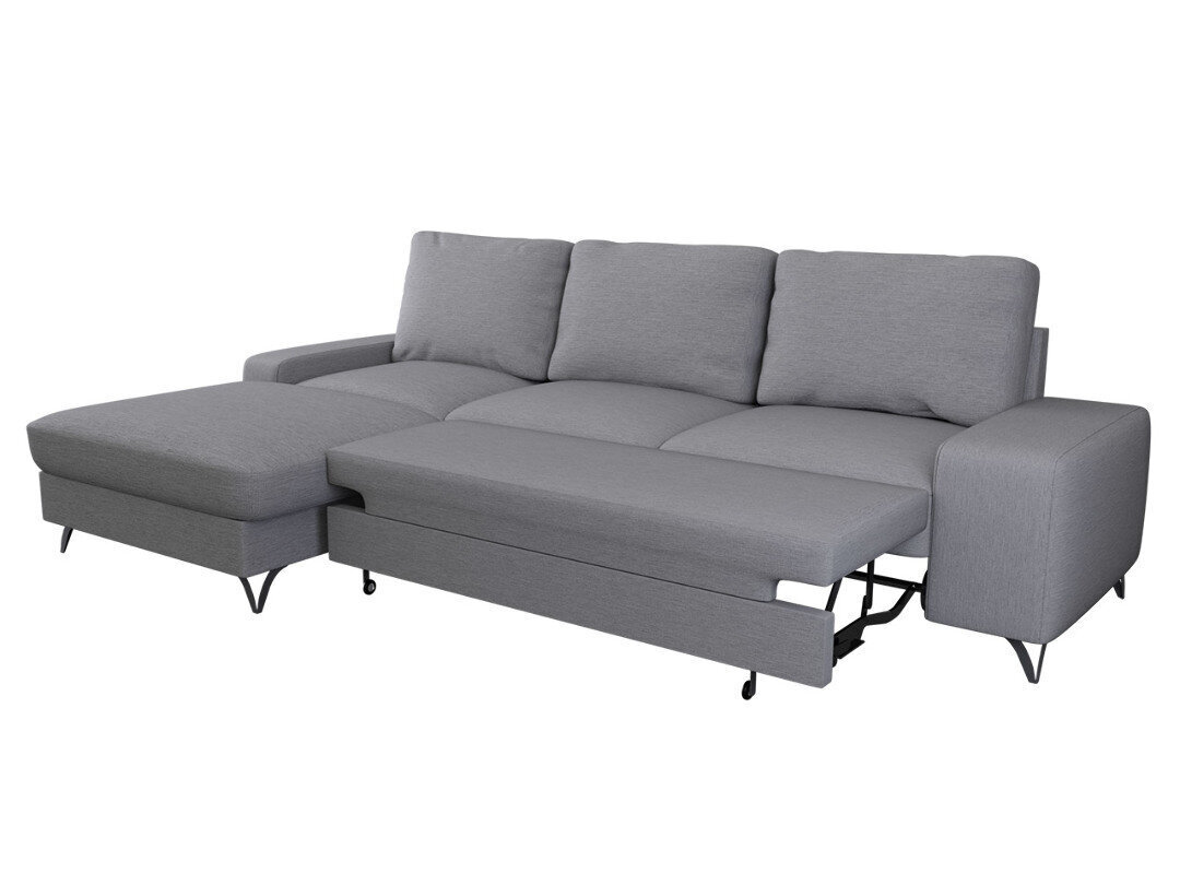 Izvelkamais stūra dīvāns Flavio, pelēks cena un informācija | Stūra dīvāni | 220.lv