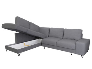 Izvelkamais stūra dīvāns Flavio, gaiši pelēks cena un informācija | Stūra dīvāni | 220.lv