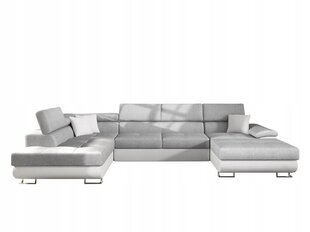 Izvelkamais stūra dīvāns Cotere Bis, balts/pelēks cena un informācija | Stūra dīvāni | 220.lv