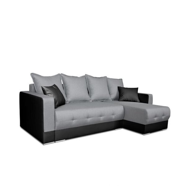 Izvelkamais stūra dīvāns Sky, pelēks/melns cena un informācija | Dīvāni | 220.lv