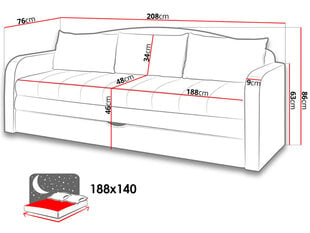 Диван-кровать с ящиком для белья Laura цена и информация | Диваны | 220.lv