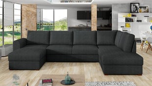 Izvelkamais stūra dīvāns Wilma, melns cena un informācija | Stūra dīvāni | 220.lv
