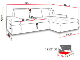 Izvelkamais stūra dīvāns ar veļas kasti Oslo Mini, pelēks/melns цена и информация | Угловые диваны | 220.lv