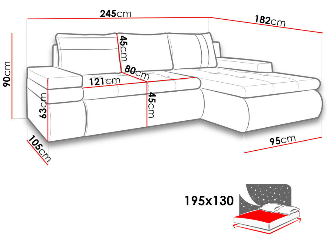 Izvelkamais stūra dīvāns ar kasti veļai Oslo Mini цена и информация | Dīvāni | 220.lv