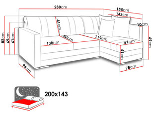 Izvelkamais stūra dīvāns Alba cena un informācija | Stūra dīvāni | 220.lv