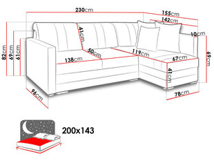 Угловой диван-кровать Alba цена и информация | Угловые диваны | 220.lv
