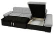 Izvelkamais stūra dīvāns ar veļas kasti Malwi, balts/gaiši pelēks цена и информация | Stūra dīvāni | 220.lv