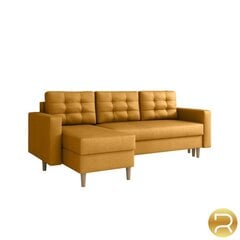 Izvelkamais stūra dīvāns ar veļas kasti Ana, dzeltens cena un informācija | Stūra dīvāni | 220.lv