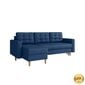 Izvelkamais stūra dīvāns ar veļas kasti Ana, tumši zils cena un informācija | Stūra dīvāni | 220.lv
