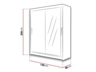 Шкаф с раздвижными дверями Westa/Presto VI 150 см цена и информация | Шкафы | 220.lv