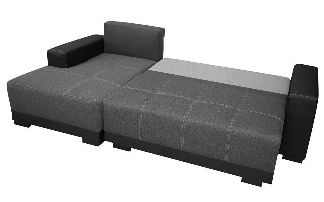 Izvelkamais dīvāns ar veļas kasti Dallas, melns/tumši pelēks cena un informācija | Dīvāni | 220.lv