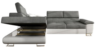 Izvelkamais dīvāns ar veļas kasti Cotere, pelēks/balts cena un informācija | Dīvāni | 220.lv