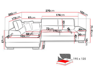Угловой диван-кровать с ящиком для белья Cotere цена и информация | Диваны | 220.lv