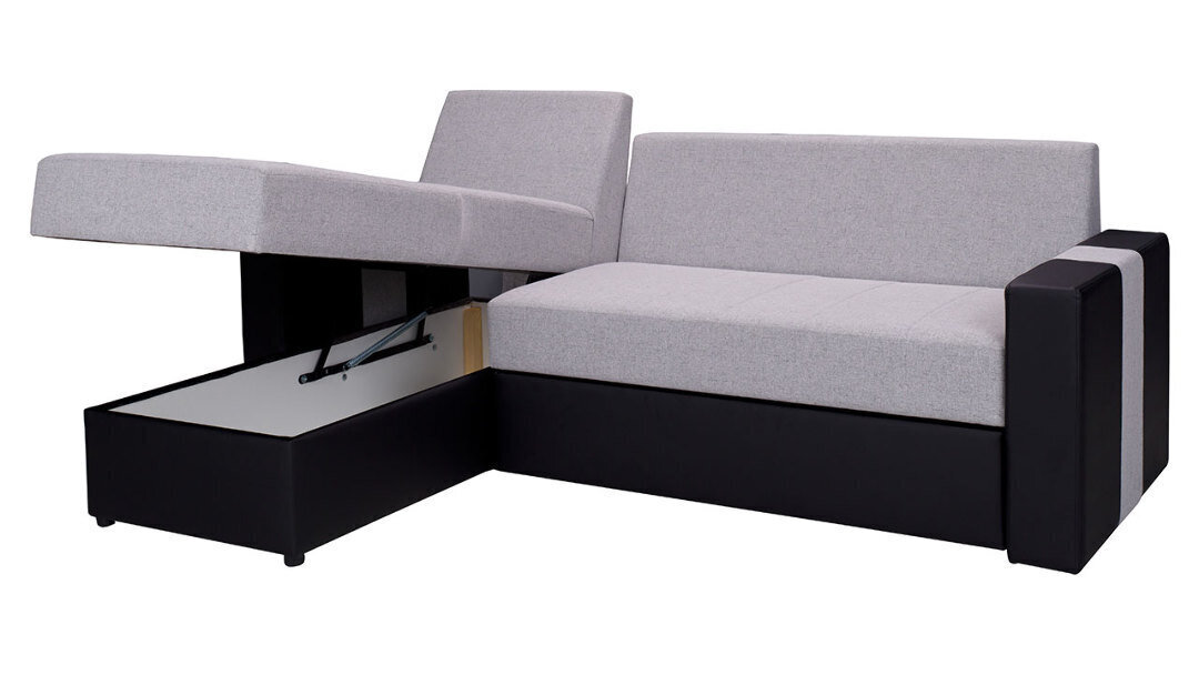 Izvelkamais stūra dīvāns Aden, pelēks/bēšs cena un informācija | Stūra dīvāni | 220.lv