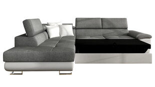Izvelkamais stūra dīvāns Cotere, pelēks/melns цена и информация | Диваны | 220.lv