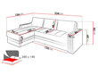 Izvelkamais stūra dīvāns Euforia Duo, melns/tumši sarkans цена и информация | Dīvāni | 220.lv