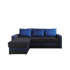 Izvelkamais stūra dīvāns Euforia Duo, melns/zils cena un informācija | Dīvāni | 220.lv