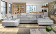 Izvelkamais stūra dīvāns Cotere Bis, gaiši pelēks cena un informācija | Dīvāni | 220.lv