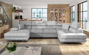 Izvelkamais stūra dīvāns Cotere Bis, gaiši pelēks cena un informācija | Dīvāni | 220.lv