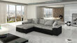 Izvelkamais stūra dīvāns ar veļas kasti Diana, pelēka auduma/melnas mākslīgās ādas цена и информация | Dīvāni | 220.lv
