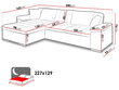 Izvelkamais stūra dīvāns ar veļas kasti Diana, gaiši brūna auduma/brūnas mākslīgās ādas cena un informācija | Dīvāni | 220.lv