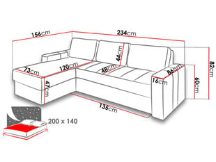 Izvelkamais stūra dīvāns Aden, brūns/bēšs cena un informācija | Stūra dīvāni | 220.lv