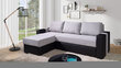 Izvelkamais stūra dīvāns Aden, melns/pelēks cena un informācija | Stūra dīvāni | 220.lv