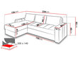 Izvelkamais stūra dīvāns Aden, balts/melns cena un informācija | Stūra dīvāni | 220.lv