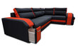 Izvelkamais stūra dīvāns Assan, melns/balts cena un informācija | Dīvāni | 220.lv